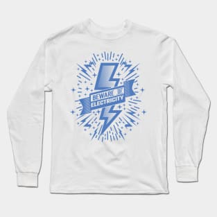 Beware Of Electricity Retro Vintage v3 Long Sleeve T-Shirt